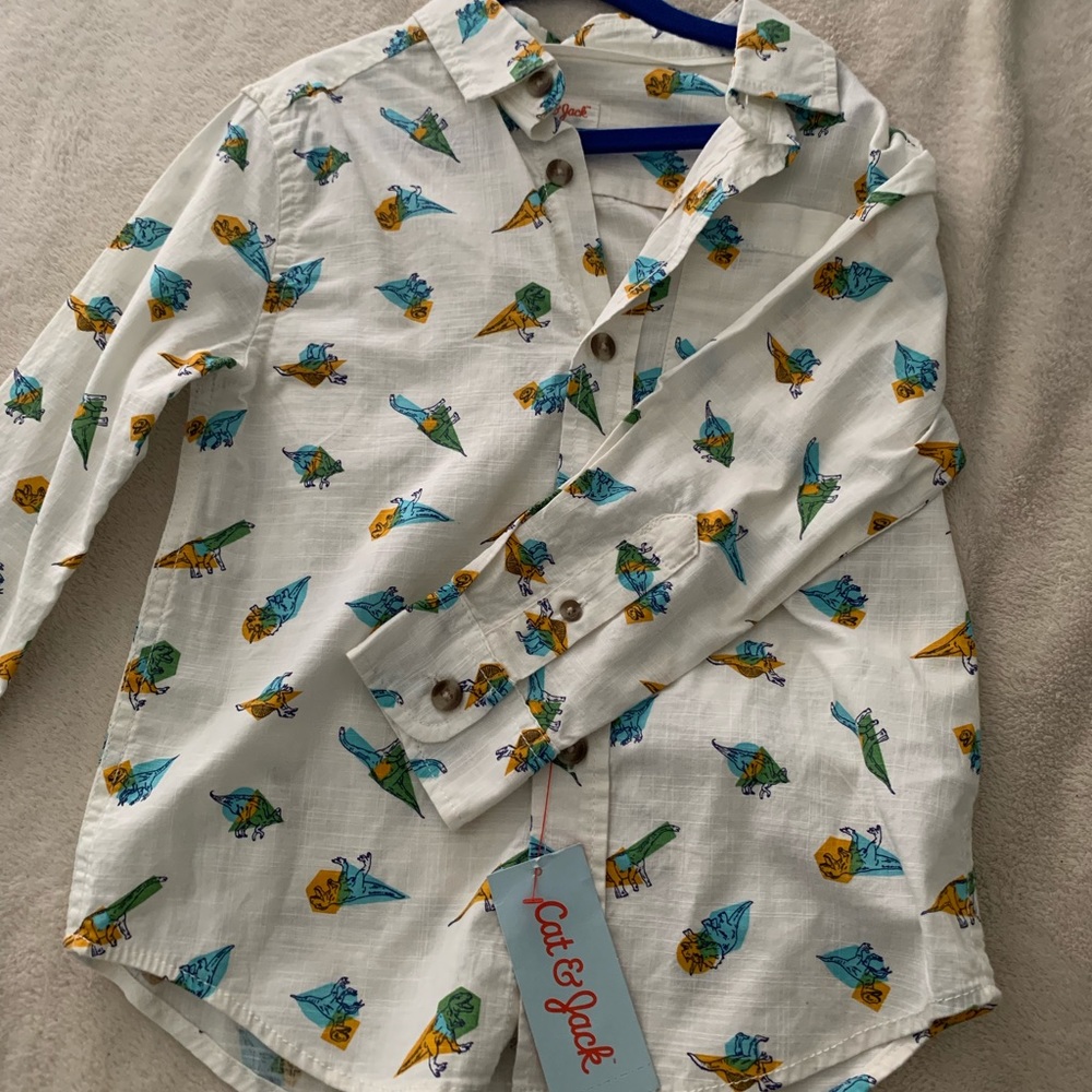 Cat & Jack long sleeve button down shirt NWT